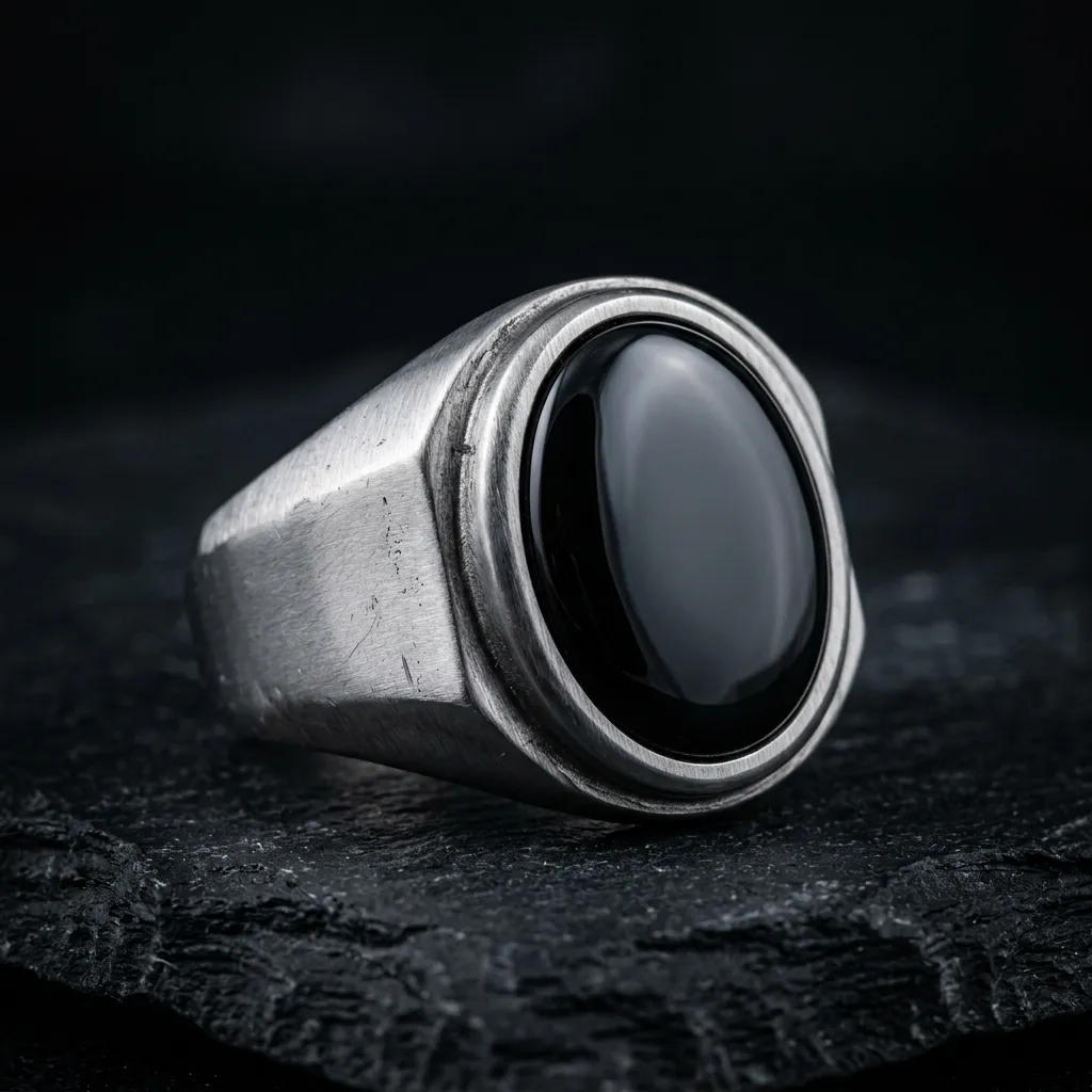 Obsidian Signet Ring